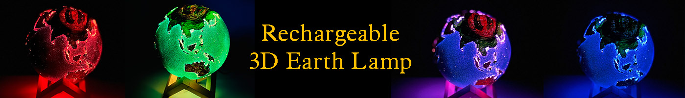 Rechargeable 3D Earth Lamp